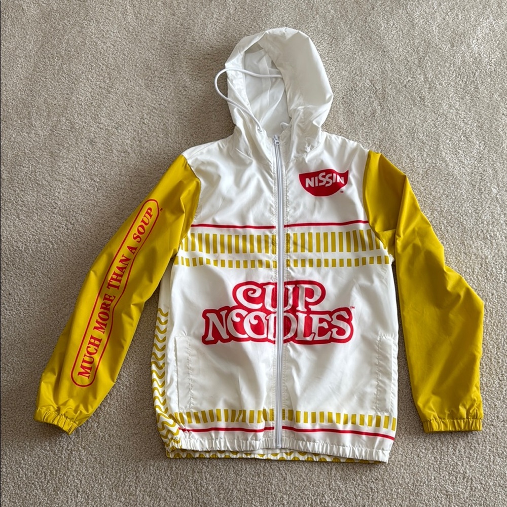 Nissin Cup Noodles Windbreaker Jacket - White and Yellow